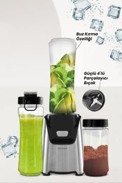 Mixgrind 2in1 Paslanmaz Çelik Bıçaklı Kişisel Smoothie Blender ve Kahve Baharat Öğütücü