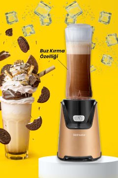 2 Adet Lifemix Buz Kırma Özellikli Gold 2 Adet Bpa Free Tritan Şişeli Kişisel Personal Smoothie Blender