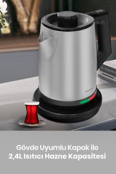 Inox Avantajlı Ikili Set Paketi Paslanmaz Çelik Çay Makinesi Ve Su Isıtıcısı Tost Izgara Makinesi