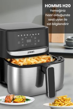 H20 1700 Watt XL Dijital Dokunmatik 8 Ön Programlı Airfryer Yağsız Kızartma Sıcak Hava Fritöz