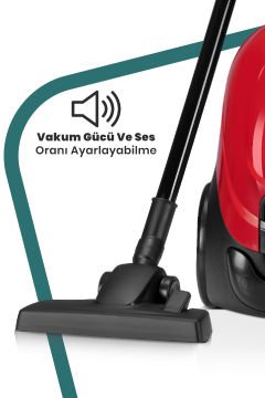 Titiz Kırmızı Yıkanabilir Toz Torbalı 2,5 Litre Kapasiteli 900w 5 Yıl Garantili Elektrikli Süpürge