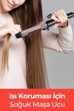 Ideal Keratin Seramik Plakalı 360 Derece Dönebilir Kablo Saç Şekillendirici Maşa