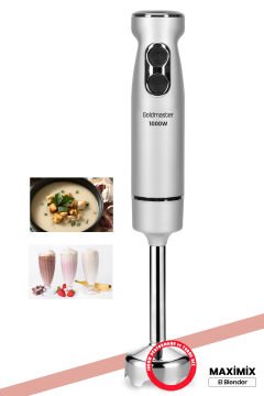 Maximix Silver 1000 Watt 4 Bıçaklı Paslanmaz Çelik Turbo Hız Ayarlı El Blender