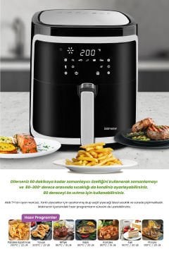 Presta 7 Litre Geniş Hazneli Xxl Dokunmatik Dinamik Hava Akımı Teknoloji Airfryer Sıcak Hava Fritözü