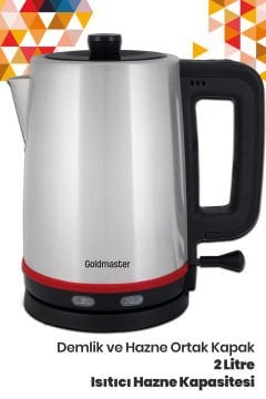 Goldstar Inox 2200 Watt Paslanmaz Çelik Çay Makinesi Ve Su Isıtıcısı St-7305