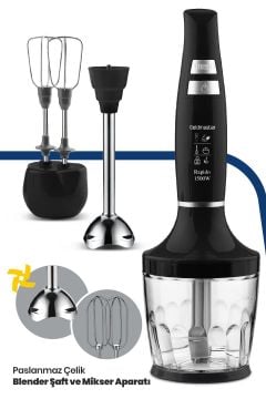 Rapido 1500w Paslanmaz Çelik Güçlü Motorlu Turbo Hız Ayarlı 3in1 Blender Set Gm7265