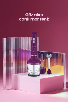 Olivia 1000 Watt Güçlü Motor Turbo Hız Ayarlı 3 In 1 Blender Set Mor