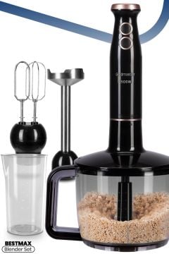 Bestmax Siyah Gold Geniş Hazneli 1500w Paslanmaz Çelik 3in1 Multi Blender