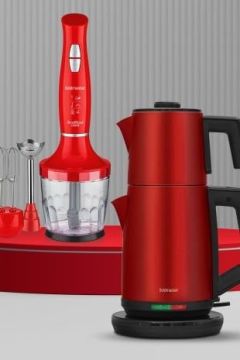 Maxired Parlak Kırmızı 29 Parça Avantajlı Elektronik Evlilik Paketi Elektrikli Mutfak Çeyiz Seti