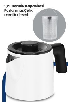 Incedem Damlatmaz Ağız Çelik Çay Makinesi Ve Su Isıtıcısı Süt Beyazı