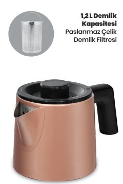 Yudum Gold Paslanmaz Çelik 2200 Watt Çelik Çay Makinesi Ve Su Isıtıcı