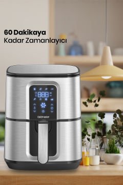 Vena 7 Litre İnox Geniş Hazneli XXL Dokunmatik 8 Ön Ayarlı Airfryer Sıcak Hava Fritözü GM8404