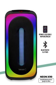 Taşınılabilir Kablosuz Bluetooth Hoparlör Led Işıklı Party Box