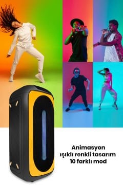 Taşınılabilir Kablosuz Bluetooth Hoparlör Led Işıklı Party Box