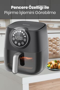 Freefry 1700w Xl Dokunmatik 8 Ön Ayarlı Cam Kapaklı Hazne Aydınlatmalı Airfryer Sıcak Hava Fritözü