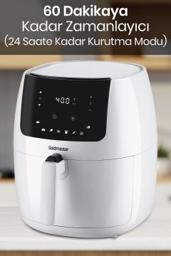 Romelio 1800 Watt 7 Litre Beyaz Geniş Hazneli XXL Dokunmatik Airfryer Sıcak Hava Fritözü