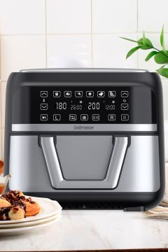 Doublefry 2850w 9 Litre 3xl Dev Tek Ve Çift Hazneli Dokunmatik Airfryer Yağsız Sıcak Hava Fritözü