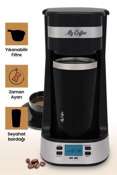 Mycoffee Touch Mc-107 Çelik Termos Bardaklı Zaman Ayarlı Otomatik Filtre Kahve Makinesi