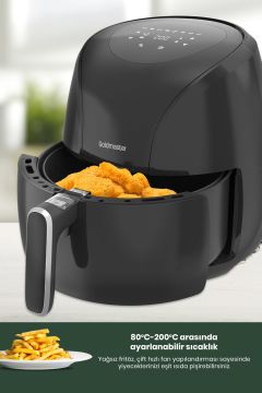 Foodchef 2000 Watt Yüksek Güç 6,4 Litre Geniş Xxl Dokunmatik Airfryer Yağsız Sıcak Hava Fritözü