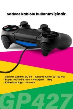 GP-427 Kablolu PS4 Oyun Kolu