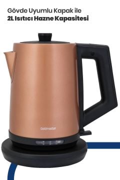 Beliz 2200 Watt Paslanmaz Çelik 2 Litre Kettle Su Isıtıcısı Gold