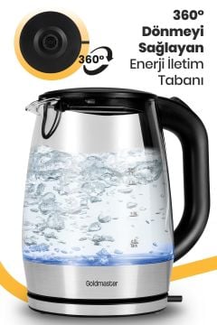 Aquarıne 1.7 Lt Işıklı Cam Kettle Su Isıtıcı