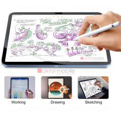 Apple iPad 10. Nesil 2022 10.9'' Uyumlu Paper Like Ekran Koruyucu Nano Kırılmaz Kağıt Hissi Mat Yüzey