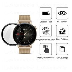 Huawei Watch GT 3 42 mm uyumlu Ekran Koruyucu 3D Tam Kapatan Kavisli PPMA Nano Cam Tam Uyumlu