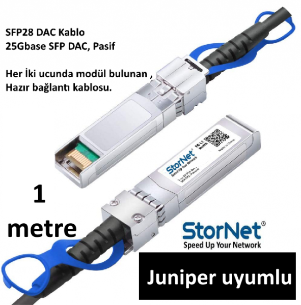 Dac Kablo 25G Juniper Switch için 1 Metre SFP28 | StorNET