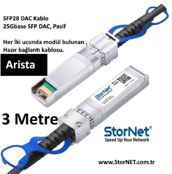 Dac Kablo 25G Arista Switch uyumlu SFP28 (3 Metre) | StorNET