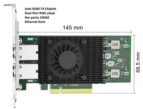 Ethernet Kart 10GbE RJ45 intel X540-T2 Dual Port | StorNET