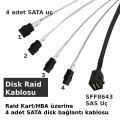 SAS SFF8643 to 4 SATA Disk Kablosu 12GB/S