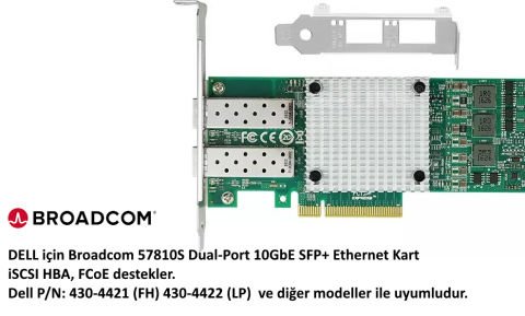 Dell Ethernet Kartı Broadcom BCM57810S  Dual Port 10G SFP+ | StorNET marka
