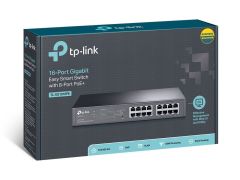 TP-LINK TL-SG1016PE 16-Port Gigabit Easy Smart 8 Port PoE Destekli Switch