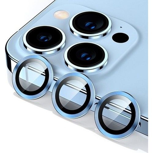 Adaman Apple iPhone 12 Pro Max Uyumlu Su Toz ve Düşmeye Dayanıklı 3'lü Set Kamera Lens Koruyucu MAVİ