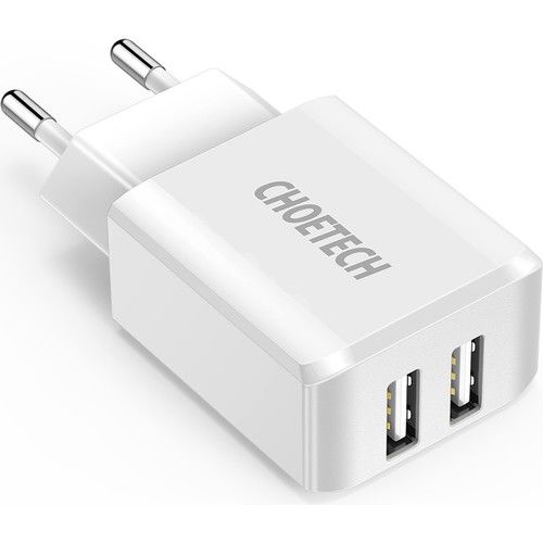 Choetech C0030 Çift USB Çıkışlı  2.0A Şarj Cihazı Beyaz