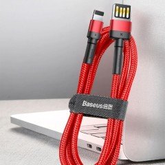 Baseus Cafule USB to Lightning 2M Special Hızlı Şarj ve Data Kablosu CALKLF-H09 Kırmızı