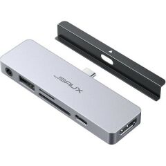 Jsaux 6in1 Hub Adaptör Alüminyum Yüksek Hızlı Veri Aktarımı Type-C - USB 3.0 Adaptörü 4K 30Hz Hd USB C 100W Pd3.0 Şarj Cihazı Girişli iPad Ile Uyumlu HB0601