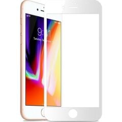 Adaman Apple iPhone 7 - 8 ve SE uyumluTemperli Beyaz Ekran Koruyucu Kırılmaz Cam