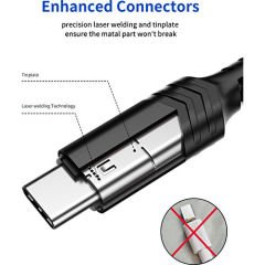 Jsaux CC0001 2 Metre Uzun 3 amper USB To Type-C Hızlı 3 Amper Şarj ve 480MBPS Data Aktarım Kablosu