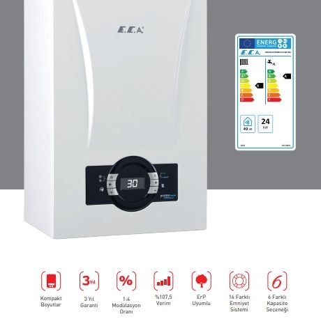 ECA PROTEUS PREMIX 30 Kw 25.800 kcal/h Premix Yoğuşmalı Kombi