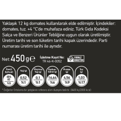 Ev Yapımı Konsantre Domates Salçası 450 Gr