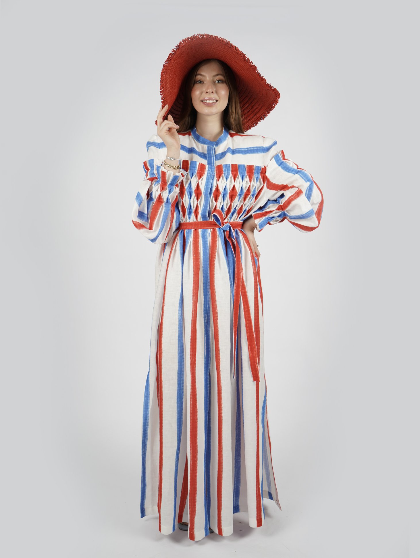 Marin Çizgili Kimono