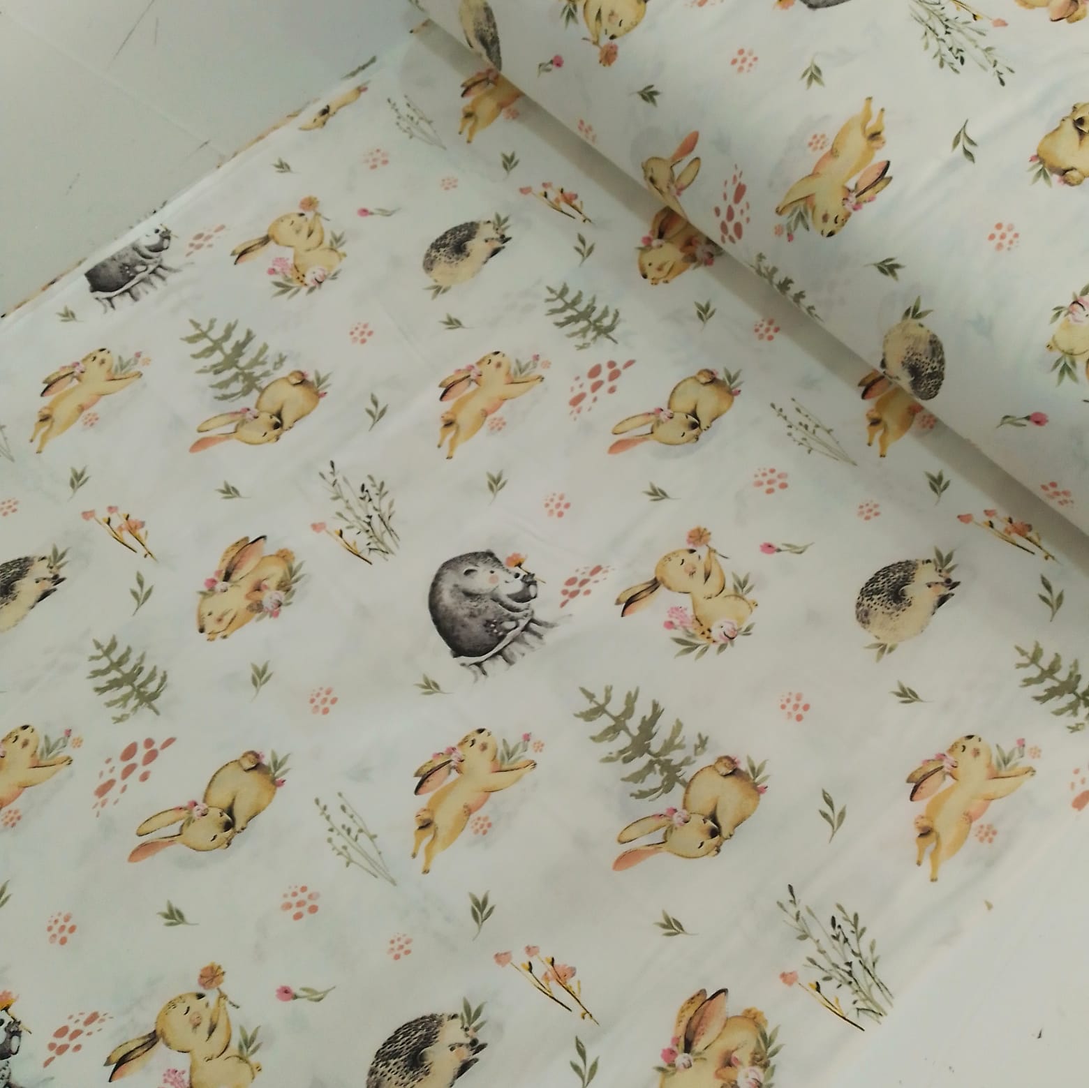 Kirpi ve Tavşan Poplin Kumaş