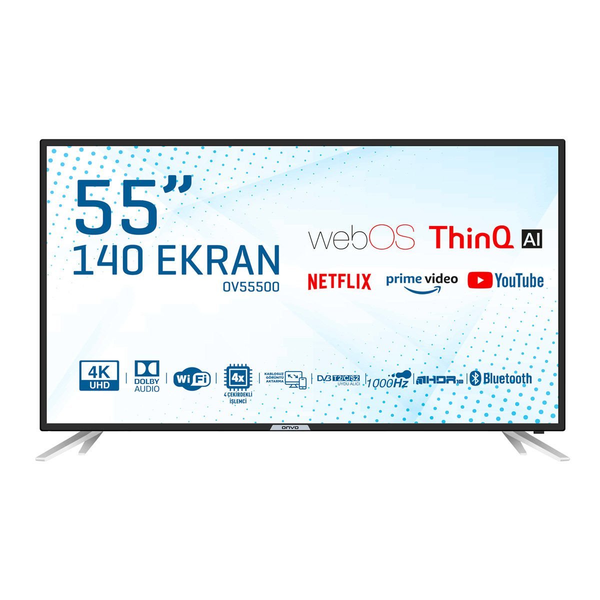 Onvo 55'' 4K Ultra Hd 140 Ekran Uydu Alıcılı webOS Smart Led TV