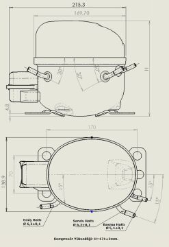 KONOR 1/6 HP R-134A KOMPRESÖR