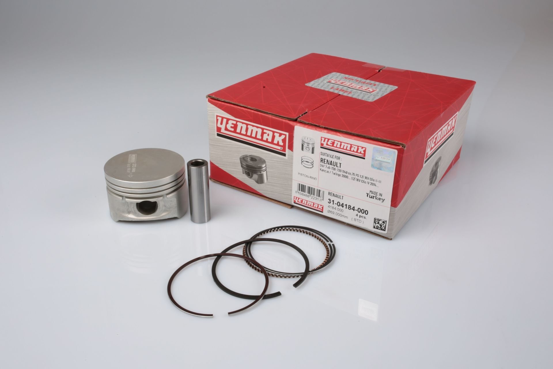 Motor Piston Segman'lı STD (ADET) | Renault Clio 3, Clio 4, Modus 1.2 16V D4F