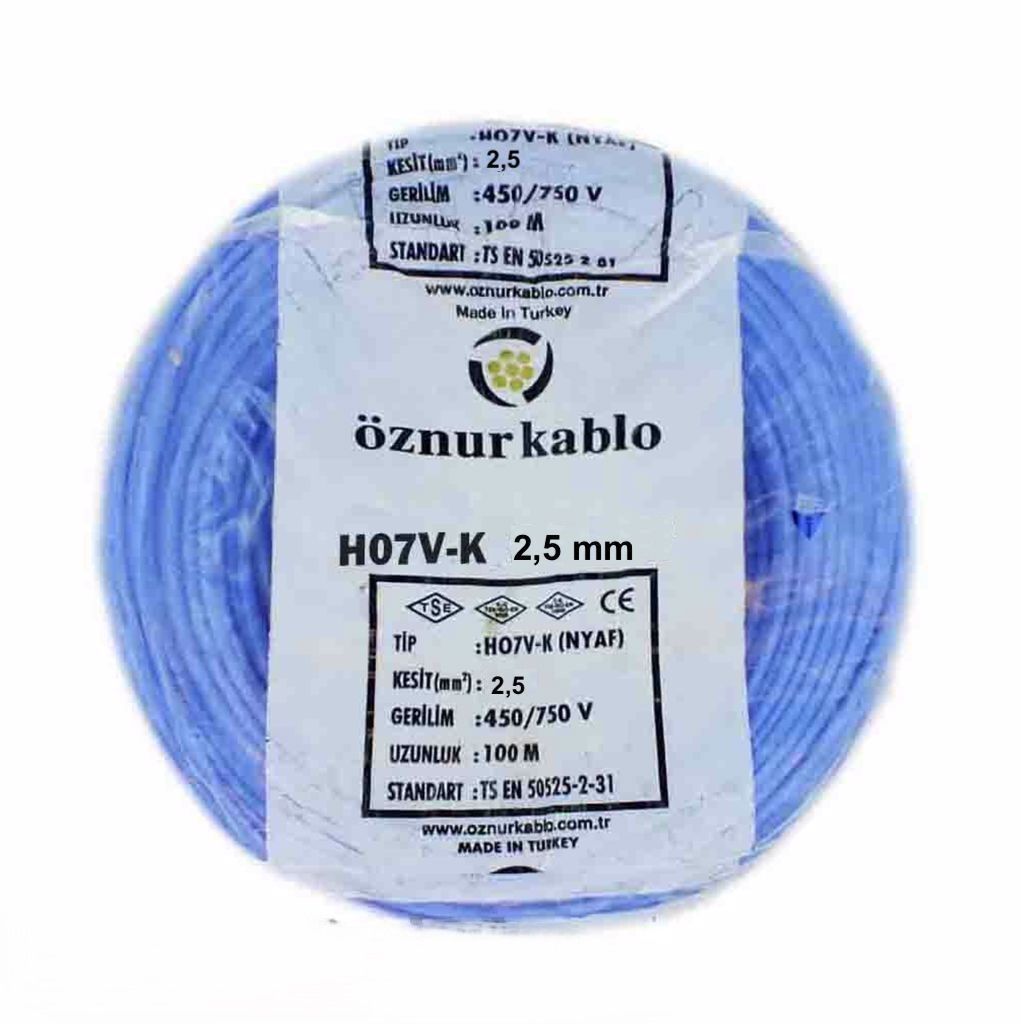 ÖZNUR 2,5mm NYA KABLO MAVİ