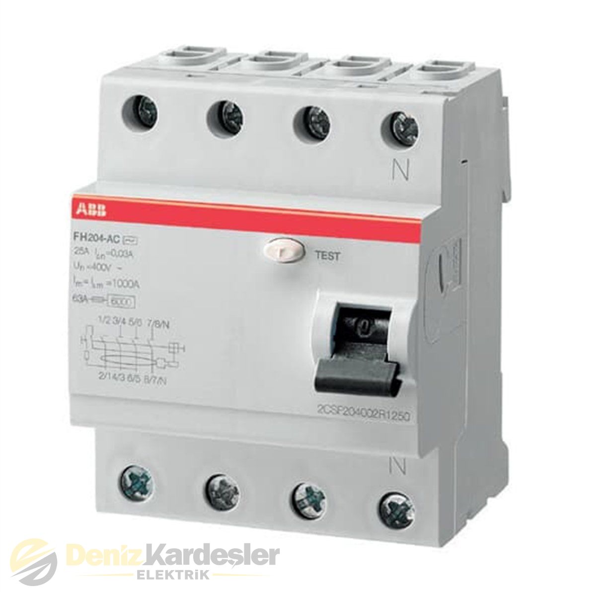 ABB FH204 AC-25/0.03 4x25A 30mA K.AKIM RÖLESİ 6kA