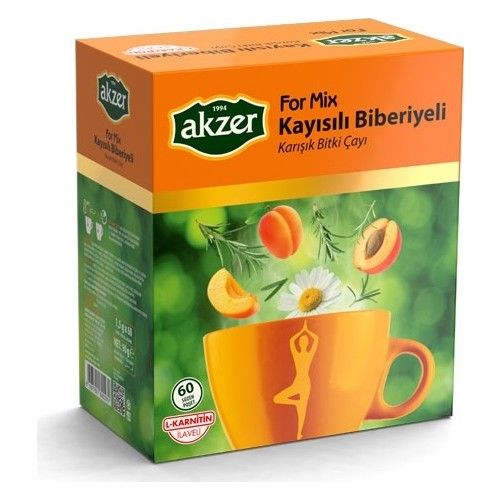 Akzer Kayısılı Biberiyeli Karışık Bitki Çayı 60 Süzen Poşet